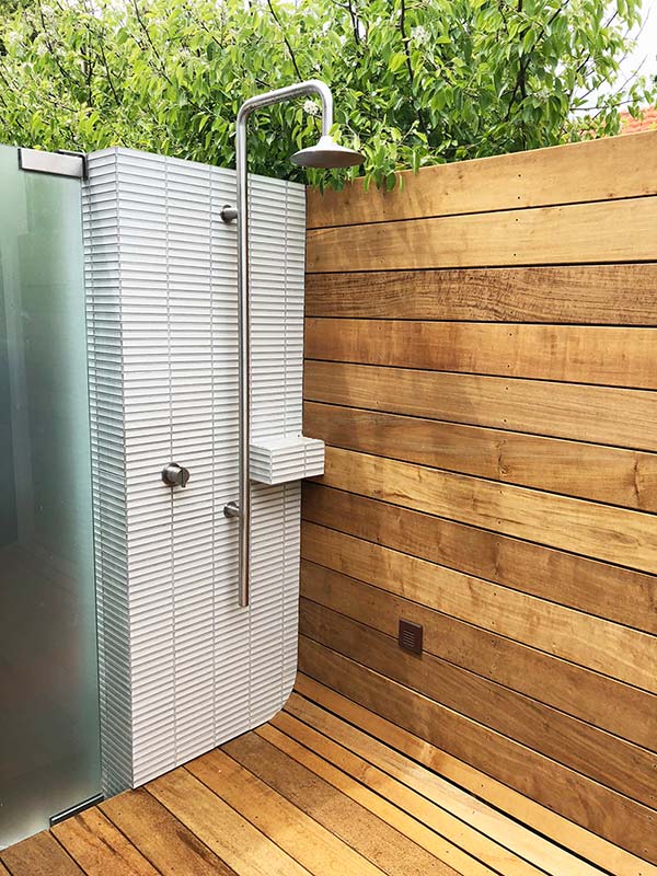 Ocean Reef Outdoor shower precise tiling perth